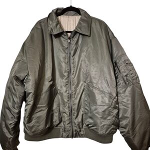 NWOT TOPSHOP Womens Reversible Collared Nylon Bomber Jacket With Stripes M 8/10